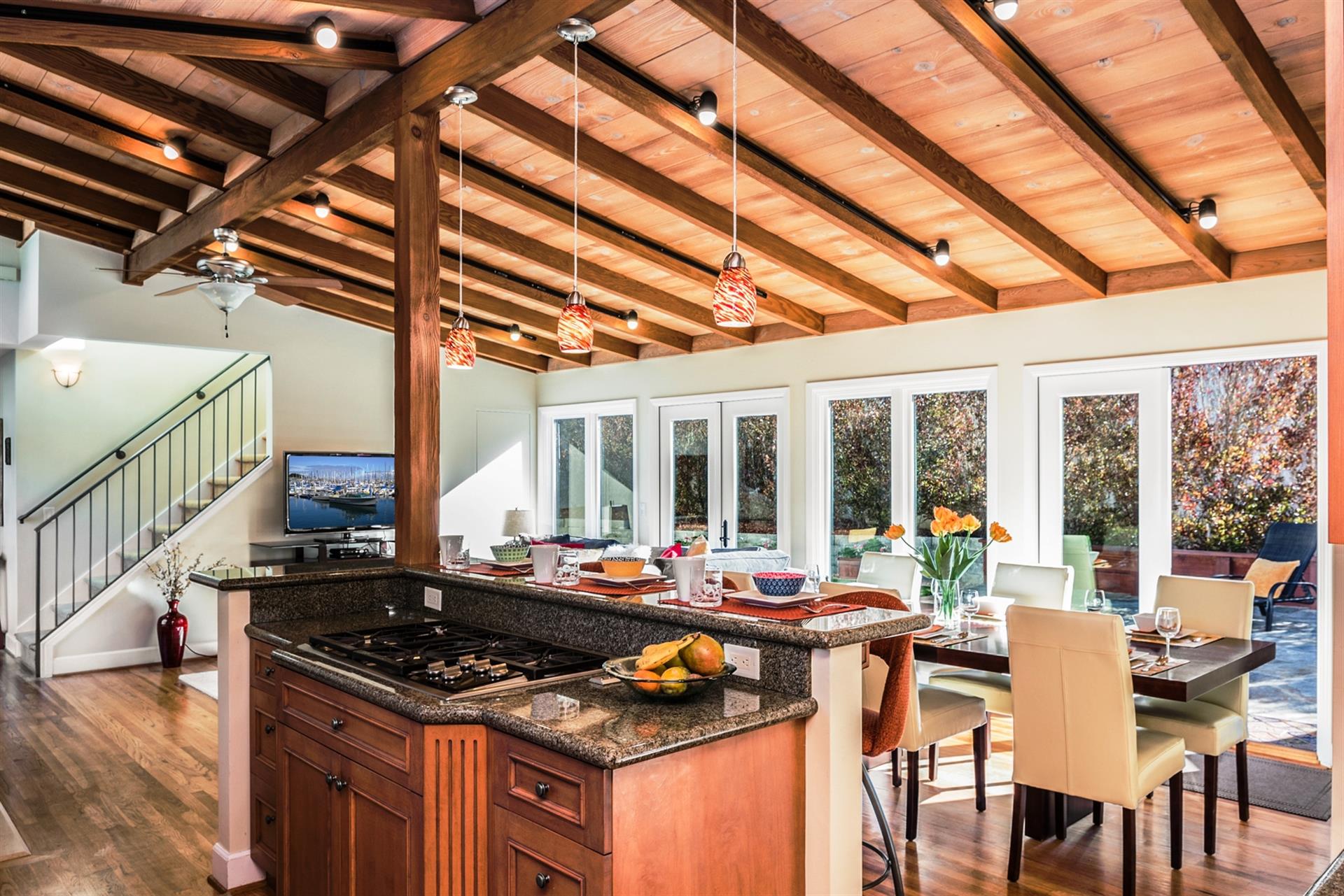 Great Room with Living Room, Dining Area and Kitchen