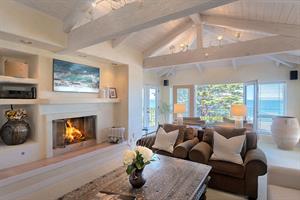 Living Room with Fireplace and HDTV