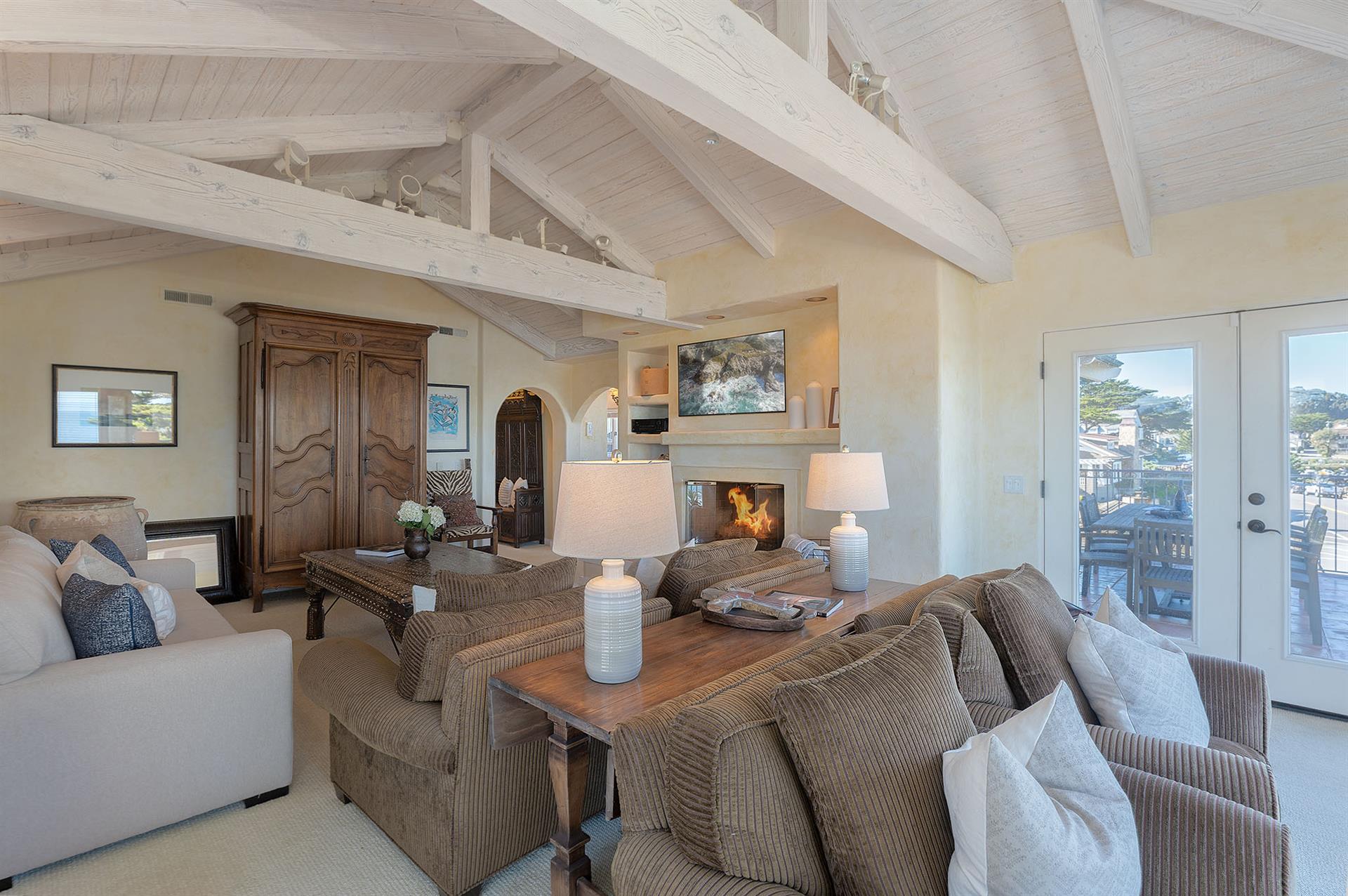 Living Room with Fireplace and HDTV