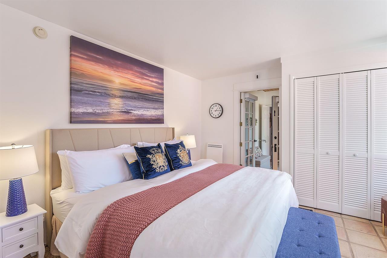 Bedroom 1, King Bed, Backyard Patio Access