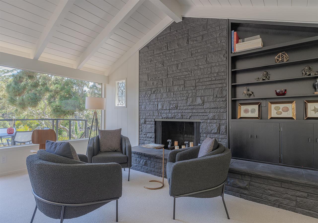 Candlelit  Fireplace in the Living Room