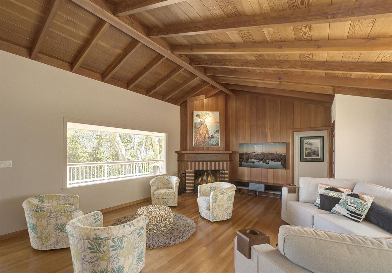 Living Room with Fireplace and HDTV