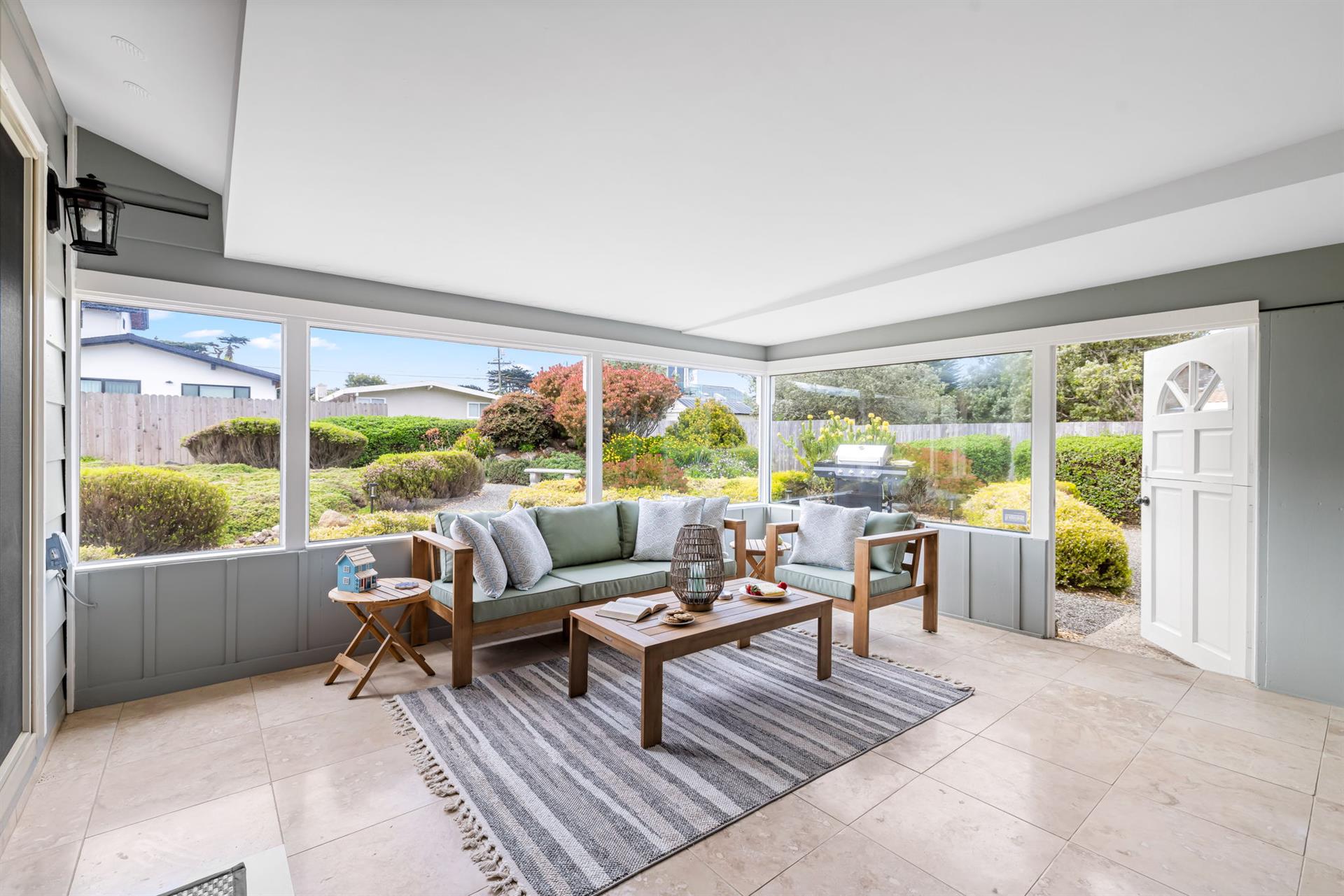 Spacious Sun Room  Family Room Opens to the Backyard