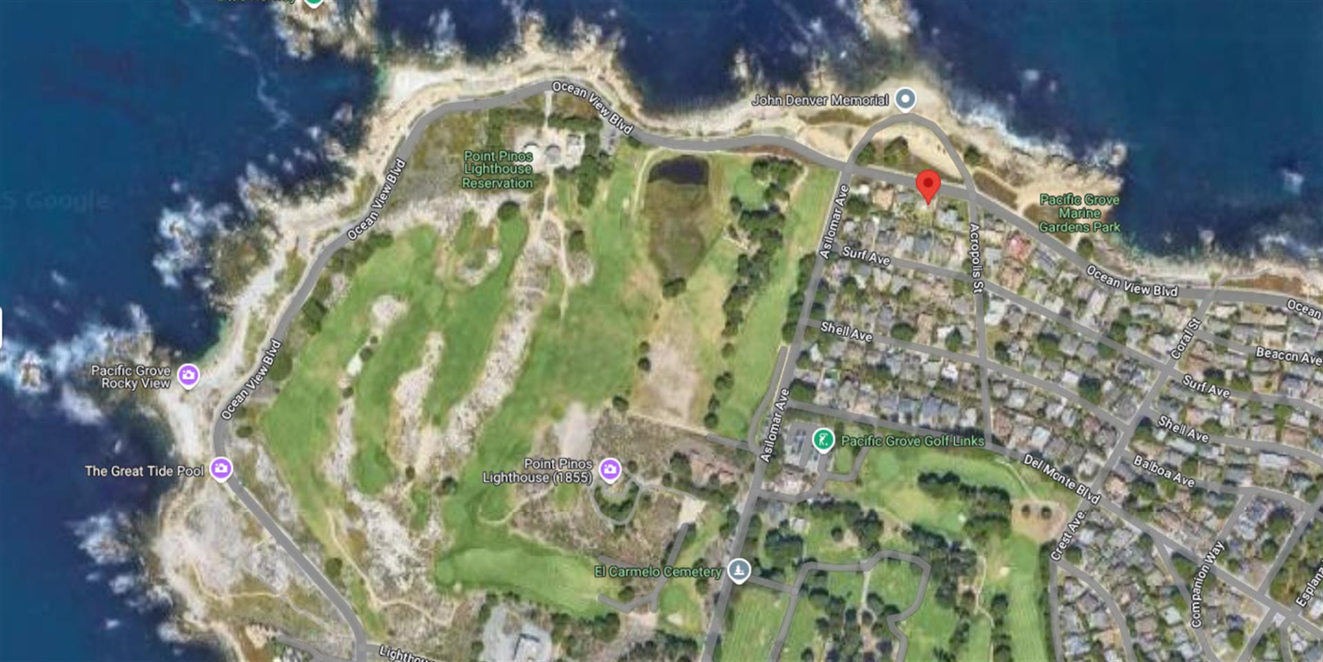 Airel View of the Area  Look for the Red Marker for the Home