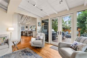 Living Room Showing the French Doors to the Balcony Closed