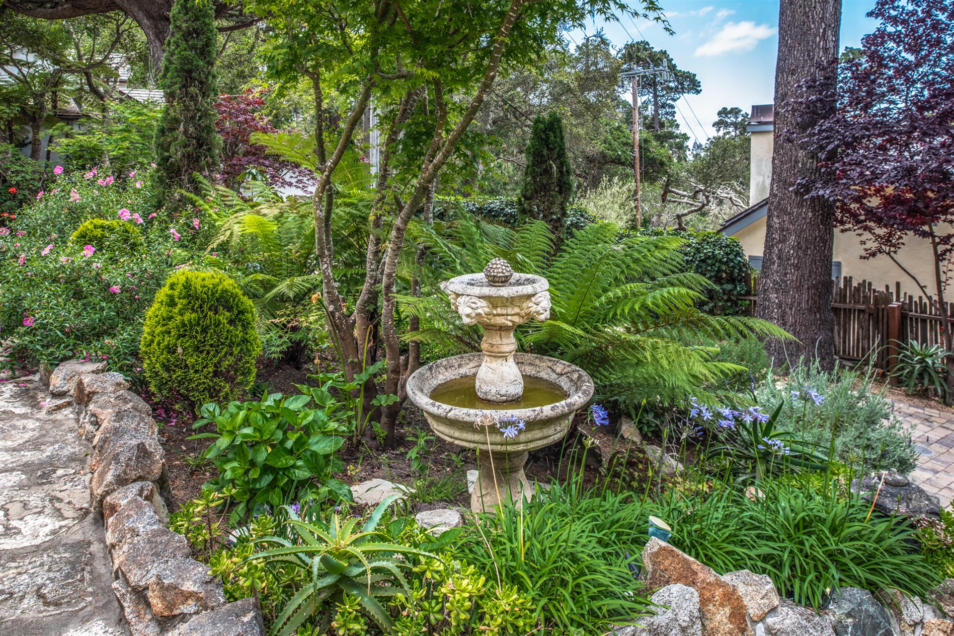 Lovely Gardens with Water Fountain