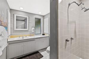 Hallway Bath has a Shower