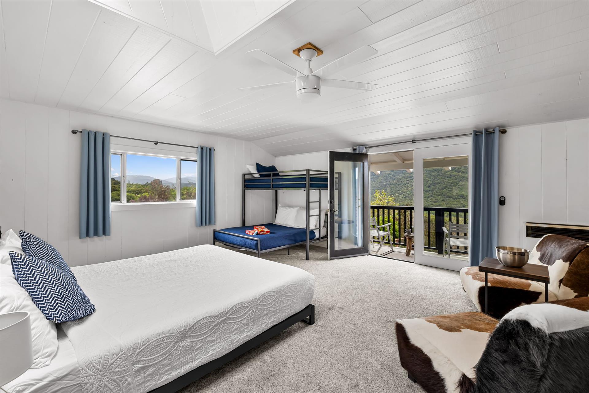Bedroom 4  King Bed, FullTwin Bunk, Private View Balcony