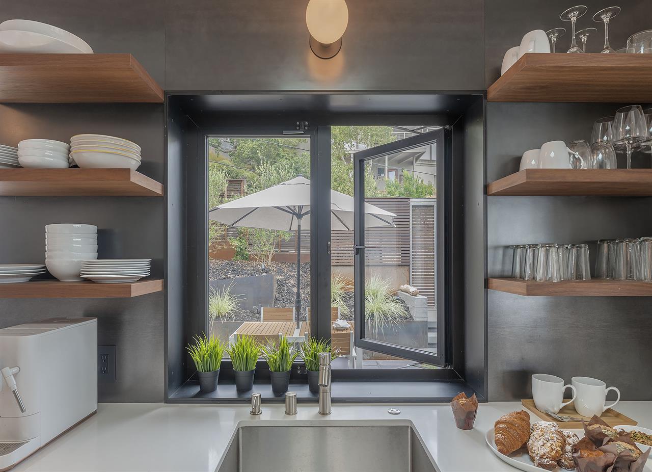 View of Front Courtyard from Kitchen