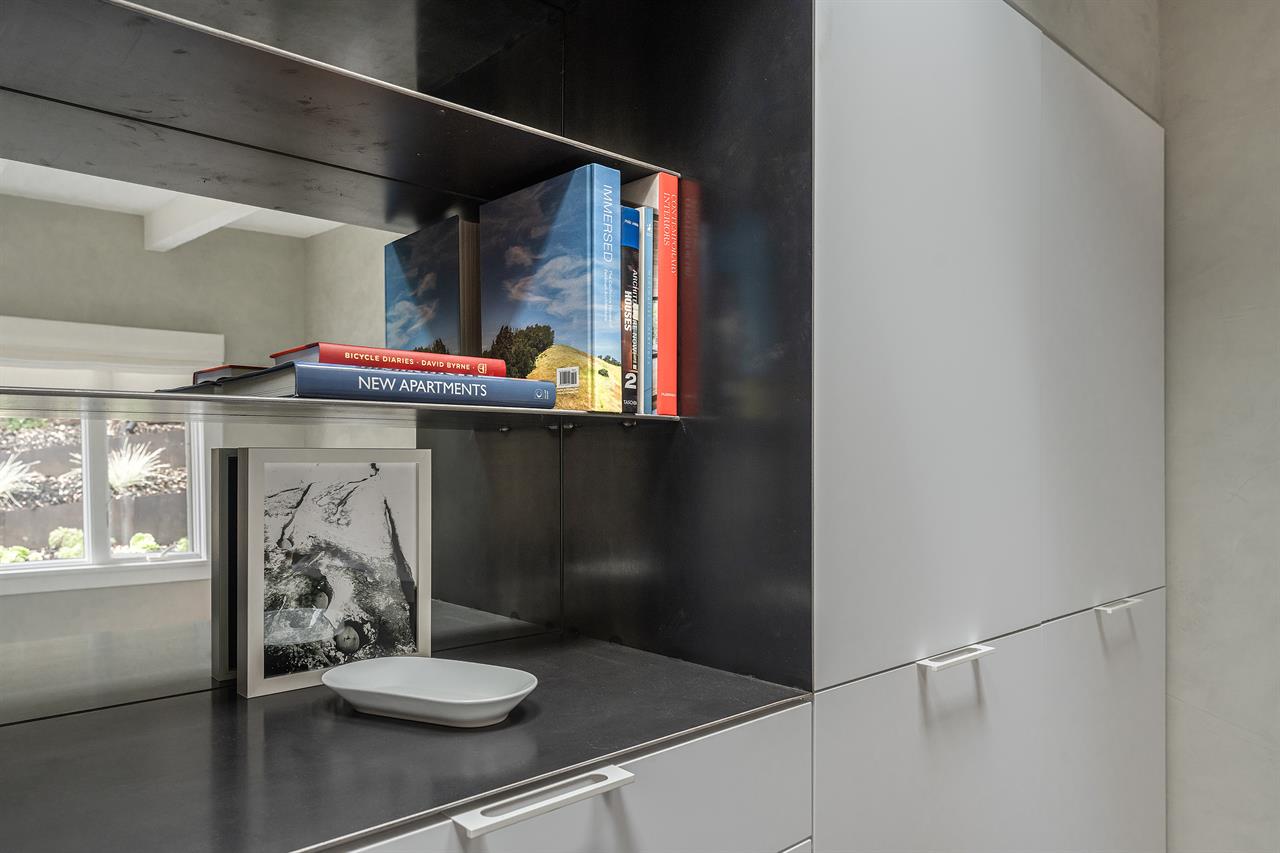 Bedroom 1, Queen Bed, TV, Garden View, Sleek Storage