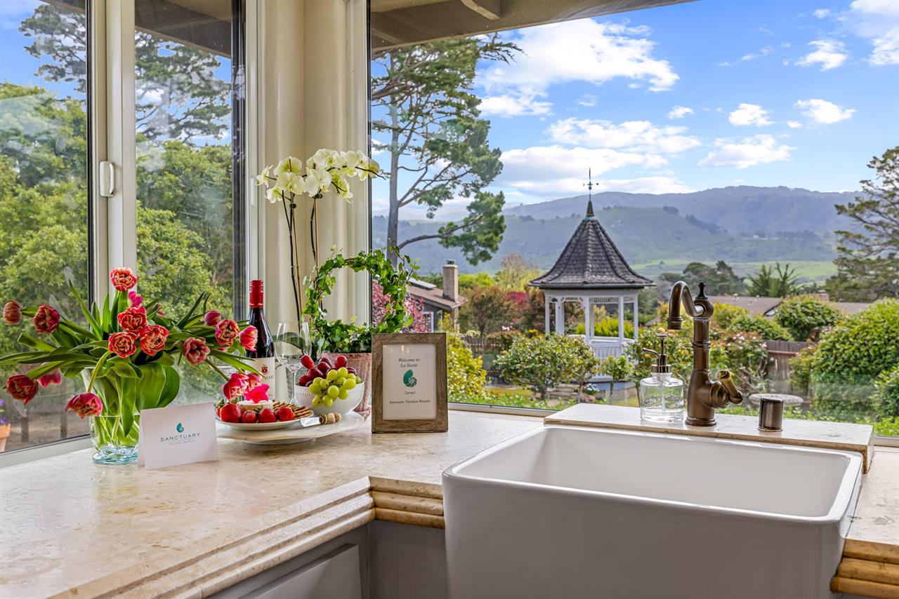 Views of the Garden Gazebo and the Coastal Mountains
