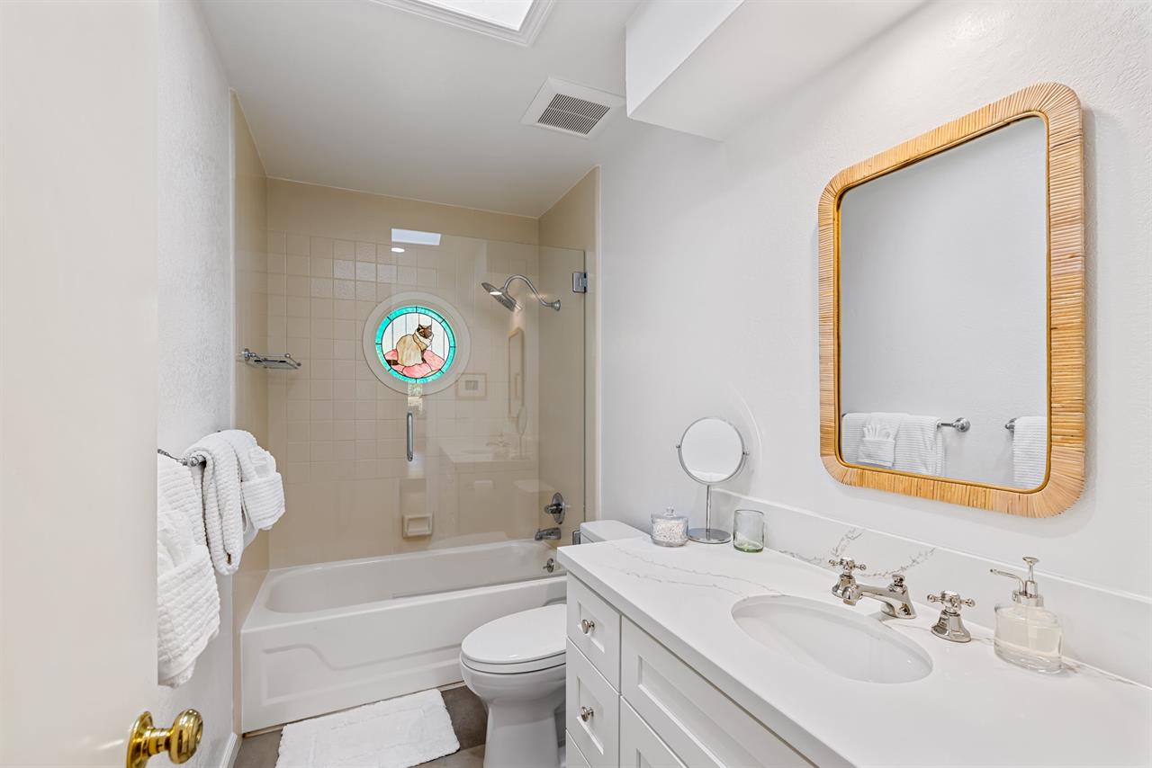 Hall Bathroom has a Shower Over Tub Combo