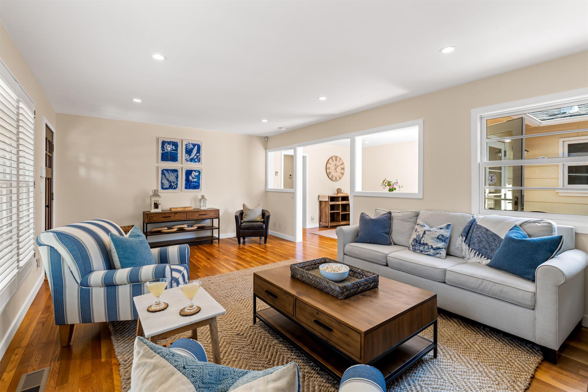 Living Room with a Gas Fireplace and a Smart TV