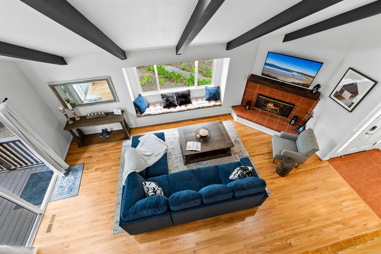 View of Living Room from the Top of the Stairs
