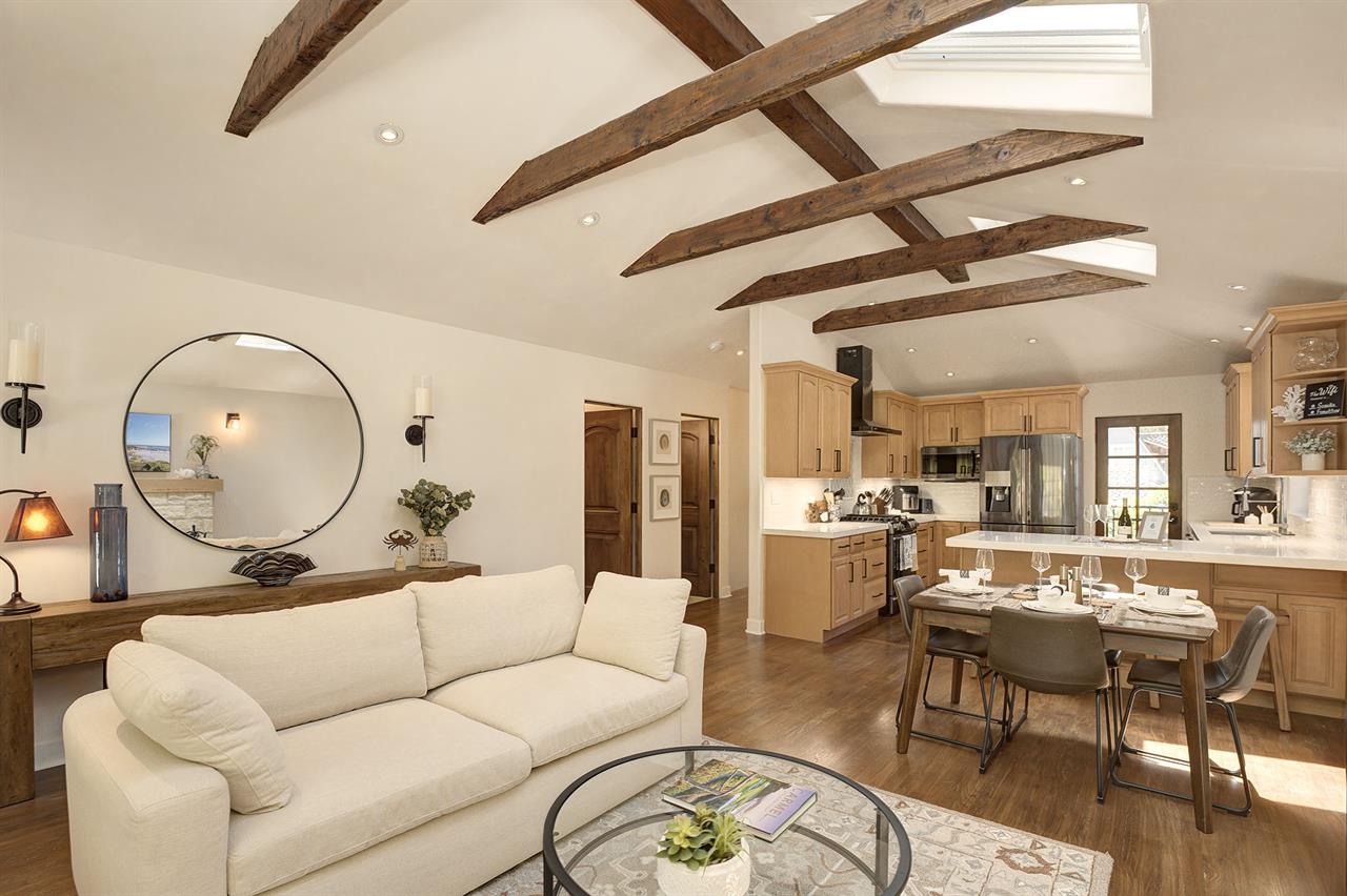 Great Room with Living Room, Dining Area and Kitchen