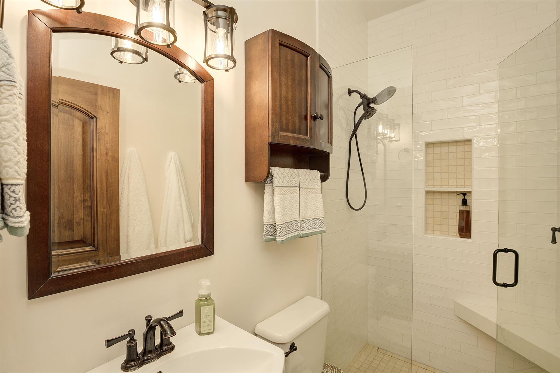 Hall Bath with Shower for Bedroom 2