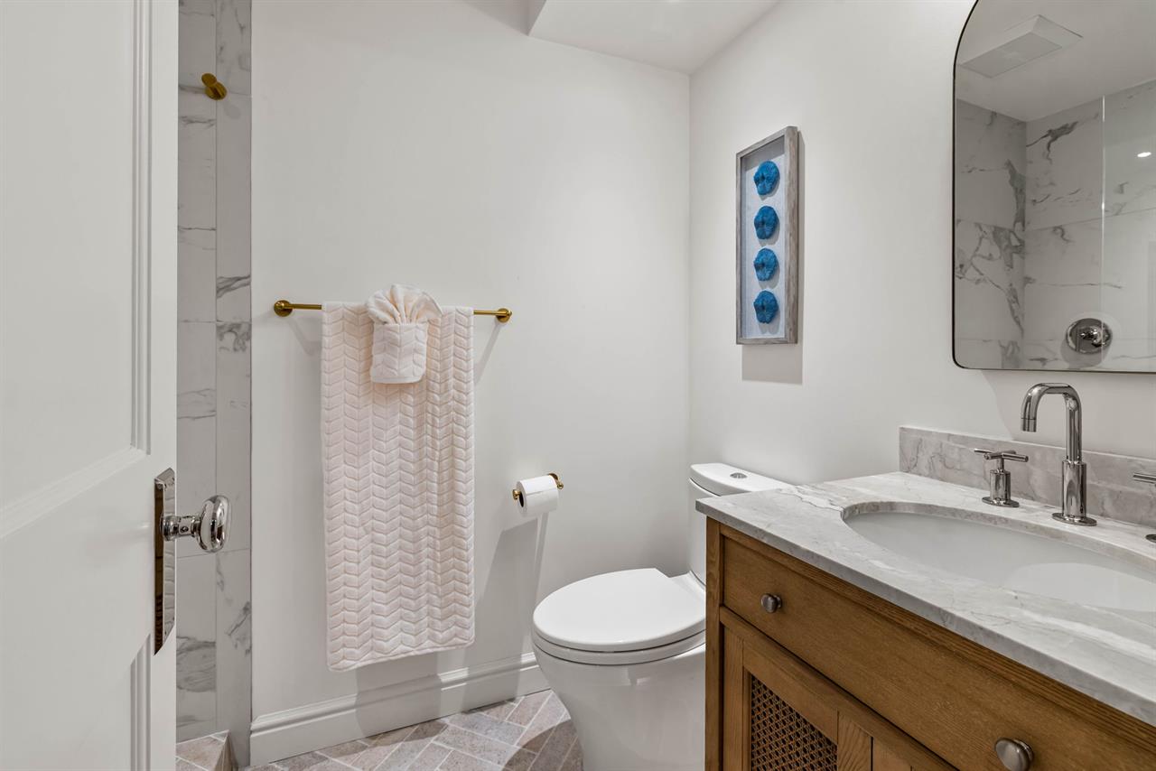 Hall Bathroom has a Shower