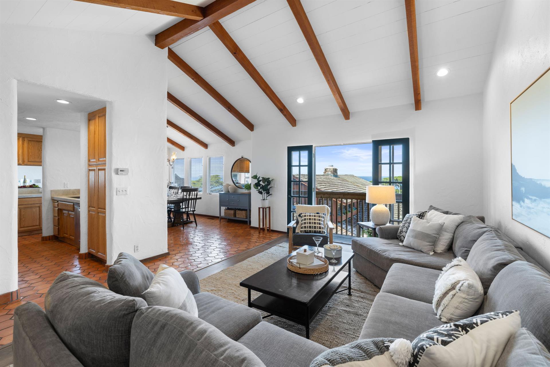 Great Room  Living Room, Dining Area, Kitchen and Bay Views