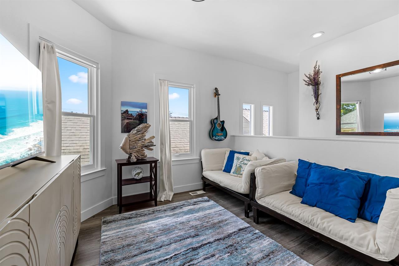 Den has Two Single Futon Day Beds  Couches