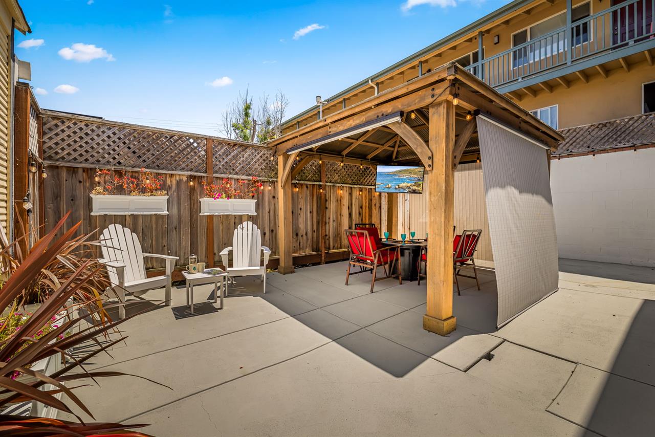 Backyard Gazebo has Sun Shade  Privacy Screens