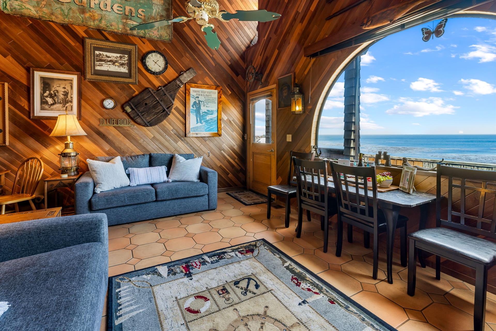 Living Room has a Panoramic Bay View