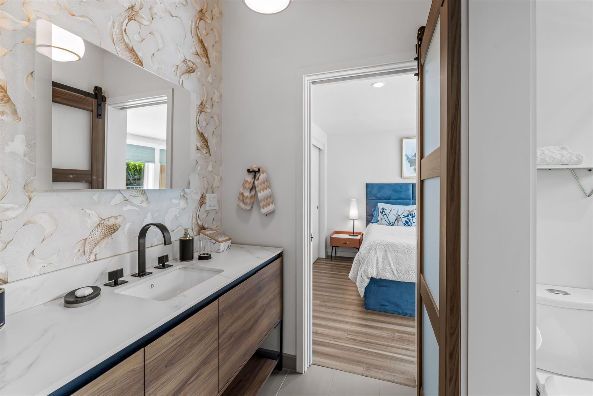 Jack and Jill Bath Between Bedrooms 3 and 4 has a Shower