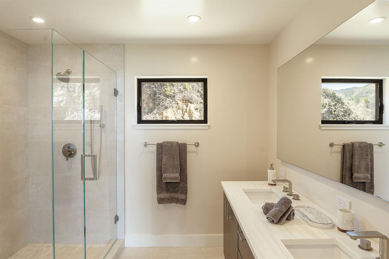 En Suite Bathroom for Bedroom 1  Dual Sinks and a Shower