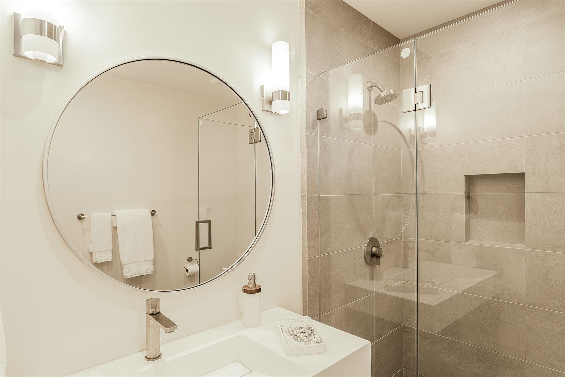 Hall Bath Near Bedroom 3 has a Shower
