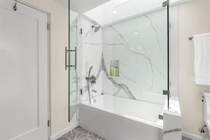 Upstairs Bathroom for Bedroom 1 has a ShowerOverTub