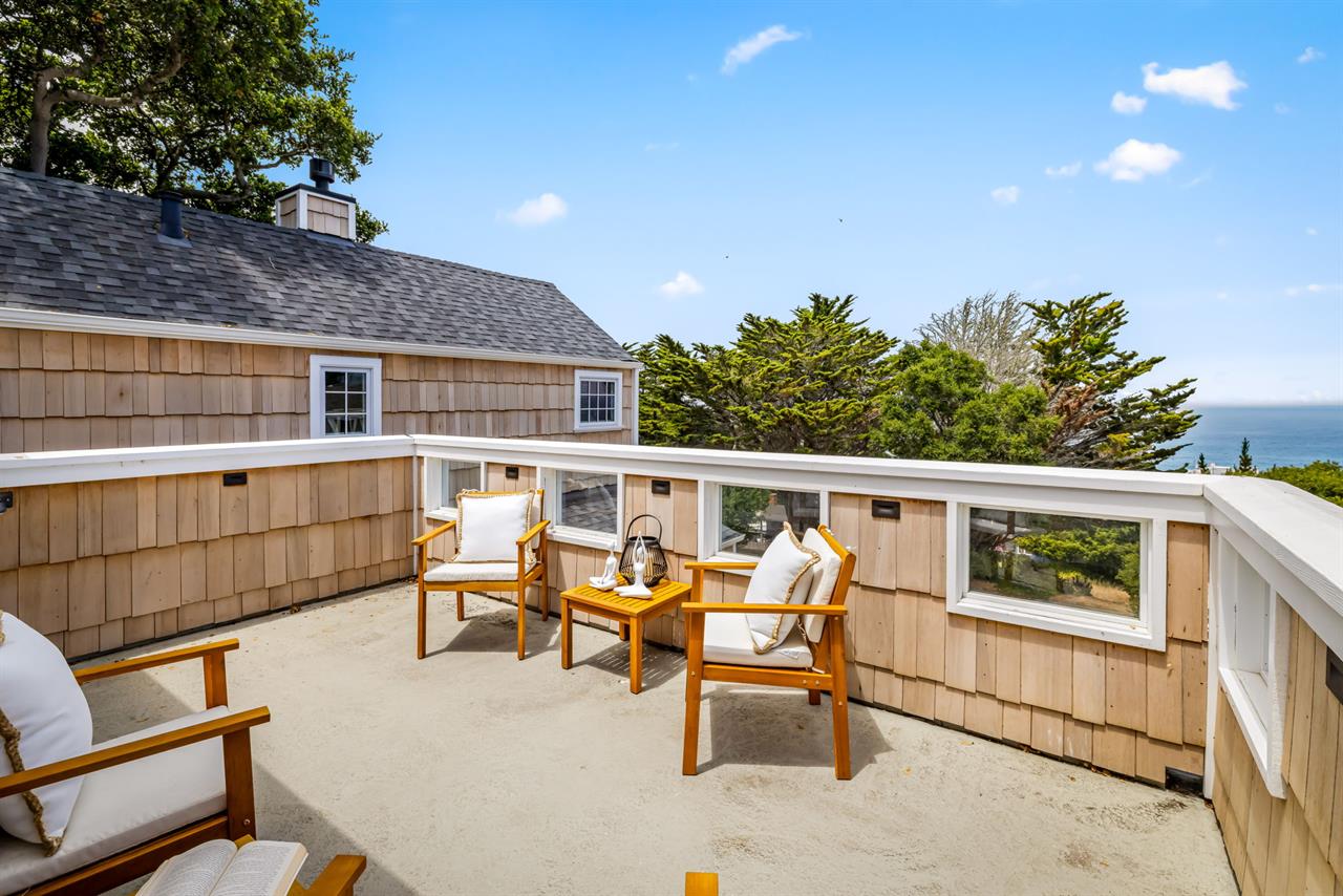 Distant Ocean View Deck Upstairs