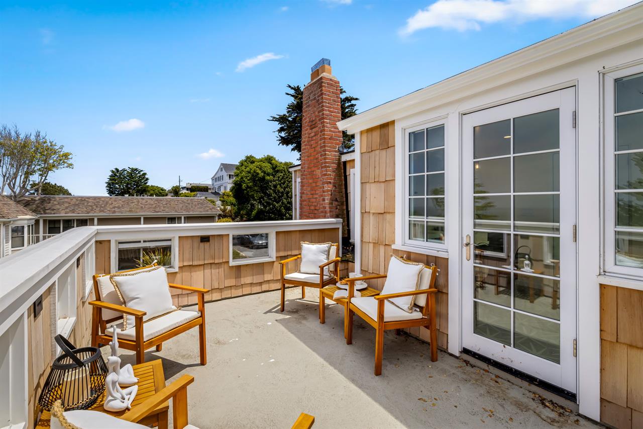 Distant Ocean View Deck Upstairs