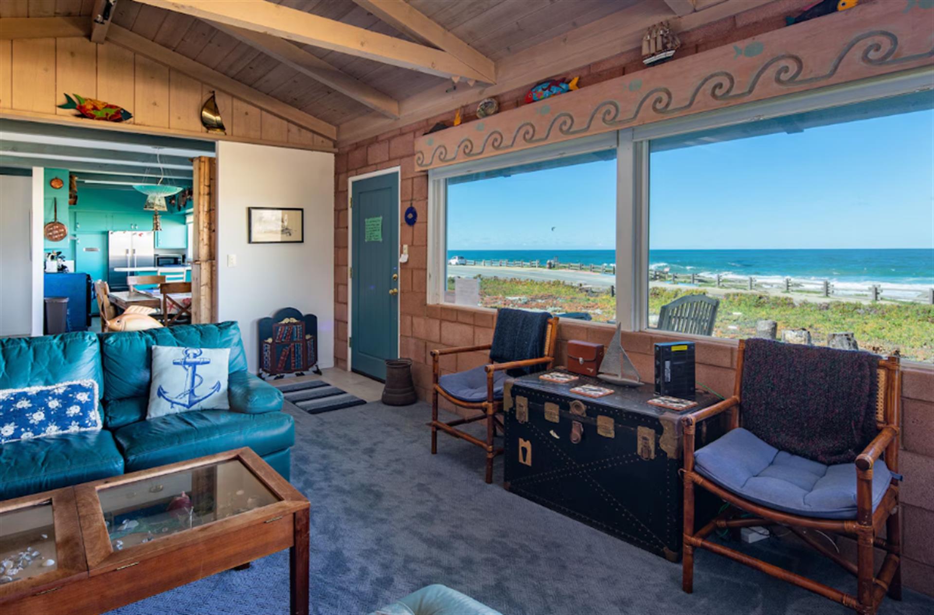 Living Room has Stunning Monterey Bay Views