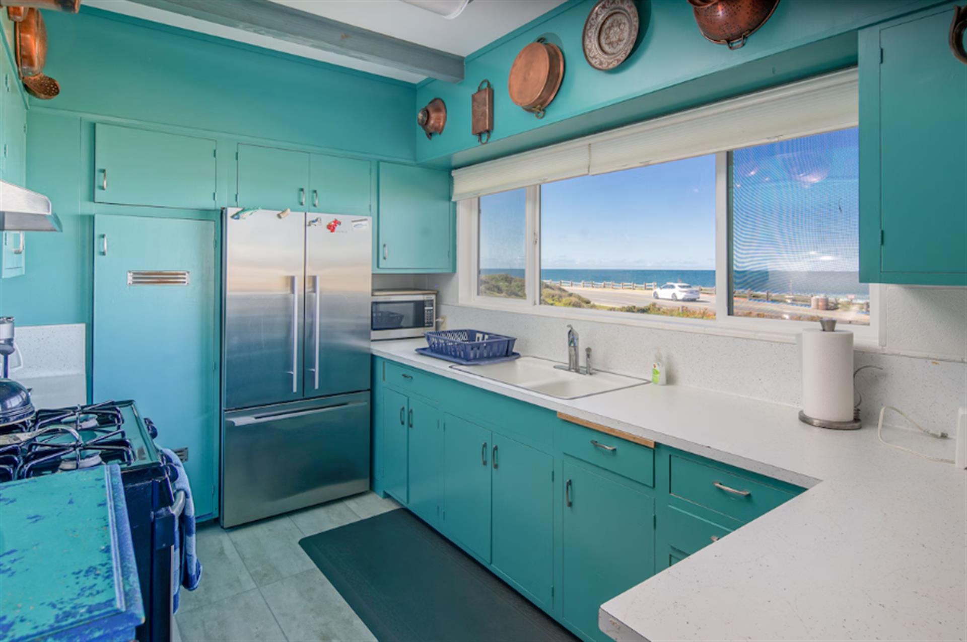 Fully Equipped Kitchen has an Ocean View Too