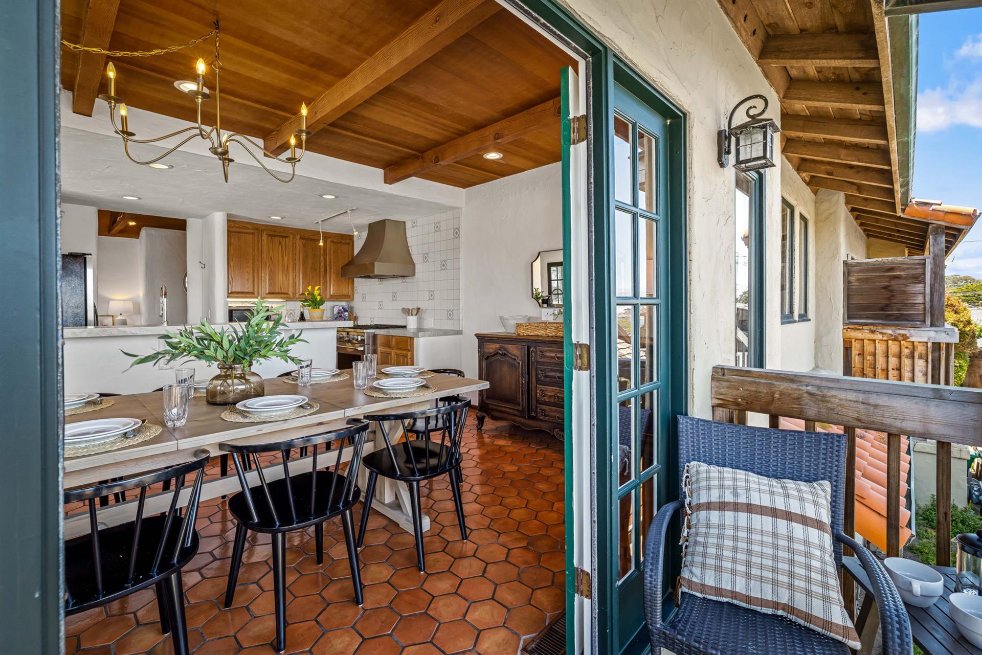 Beautifully Furnished Dining Area with an Bay View Balcony