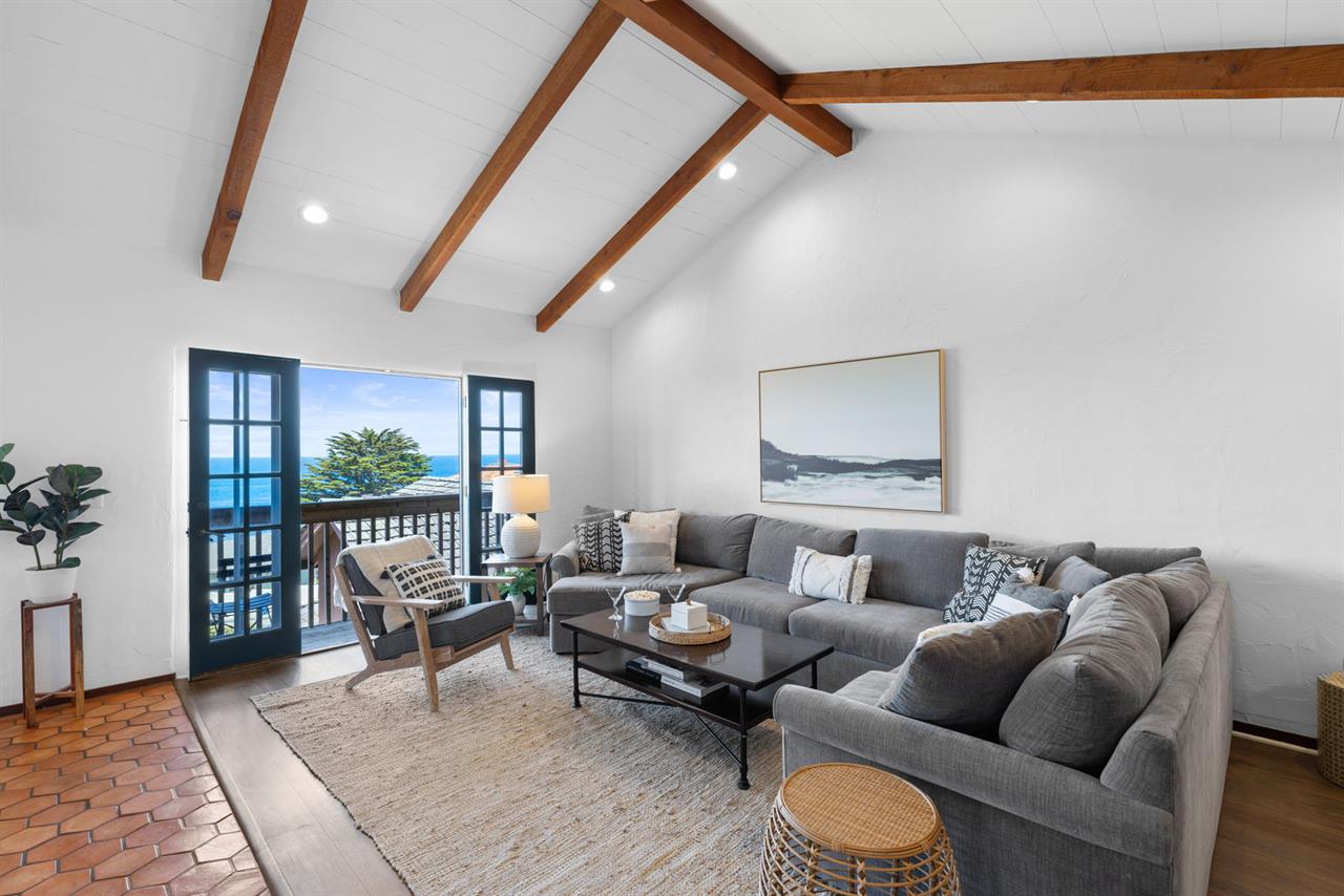 Living Room has a Balcony and Panoramic Monterey Bay View