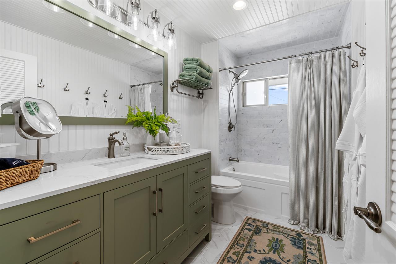 Hall Bathroom has a Shower Over Tub Combo
