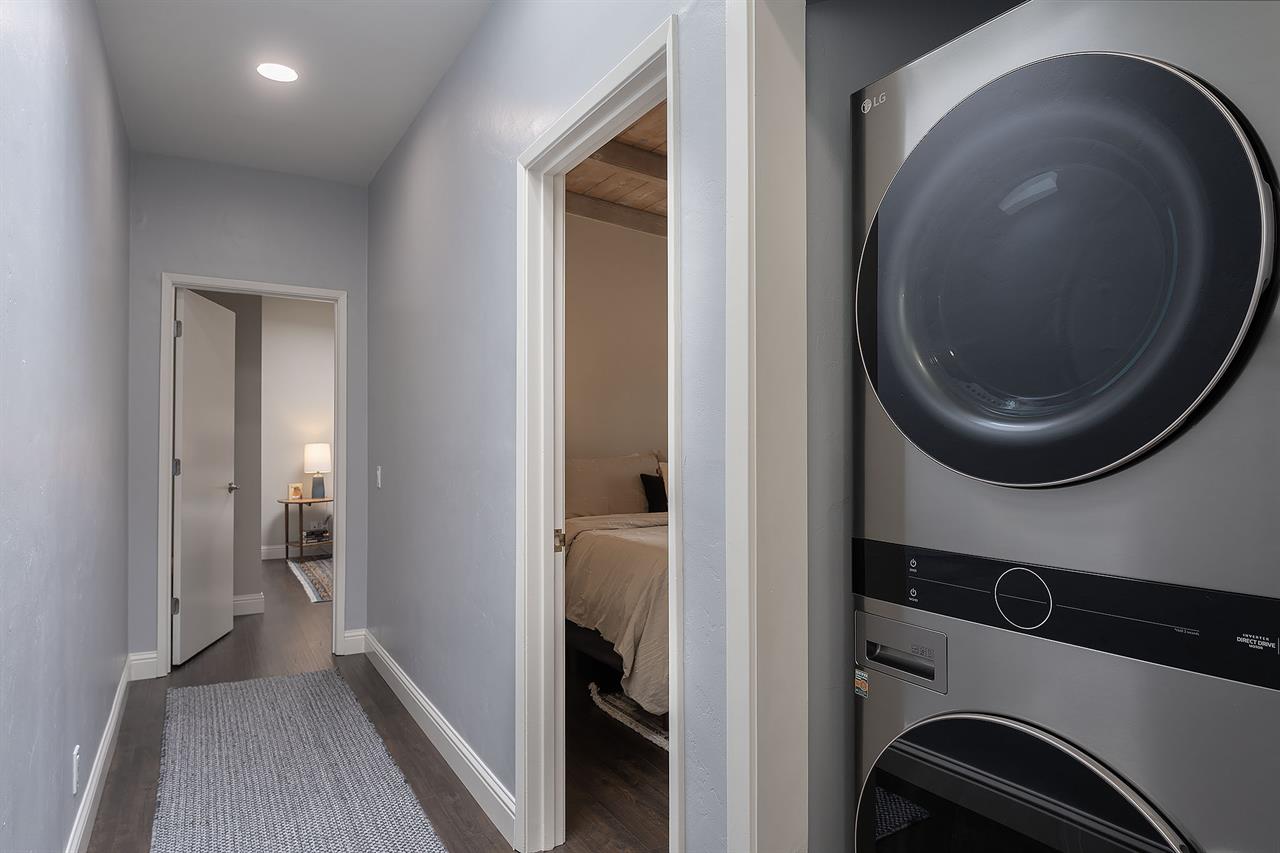 Stacking Washer and Dryer Near Bedrooms