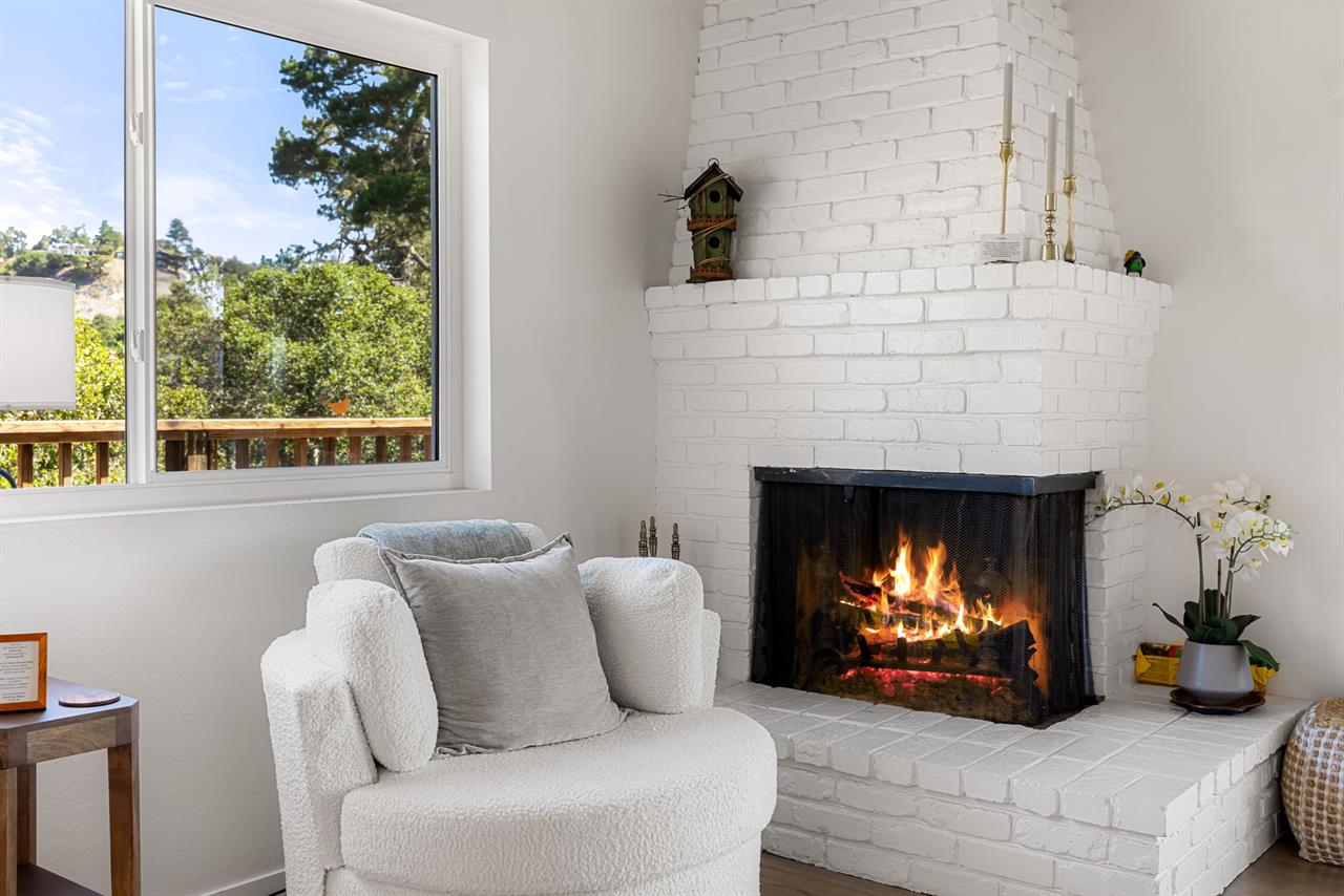 WoodBurning Fireplace in the Living Room