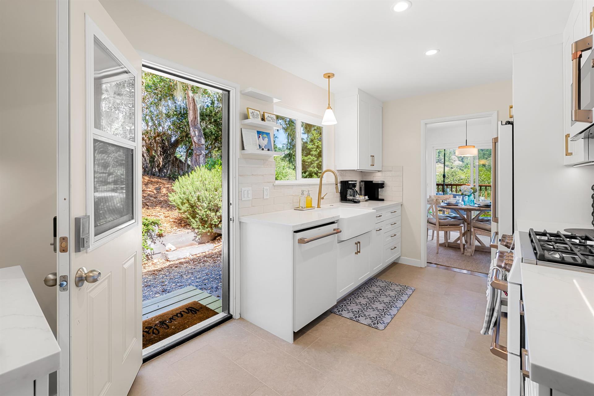 Kitchen has Access to the Patio with a Gas BBQ