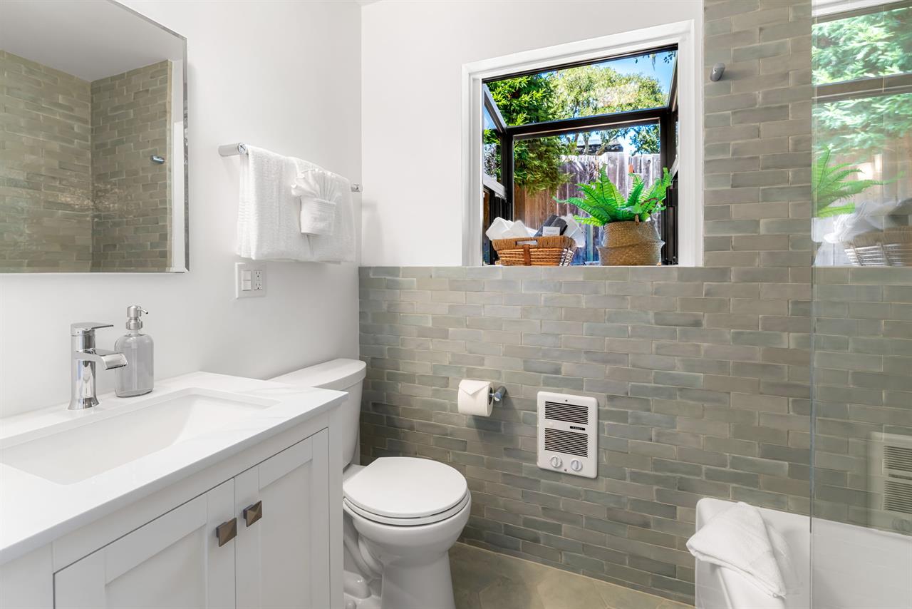 Hall Bathroom has a Shower Over Tub Combo