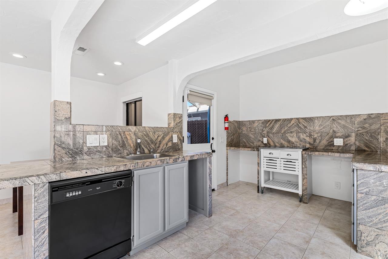 Family Room with Partial Kitchen