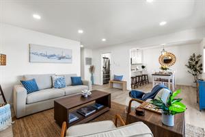 Living Room with Fireplace and Smart TV