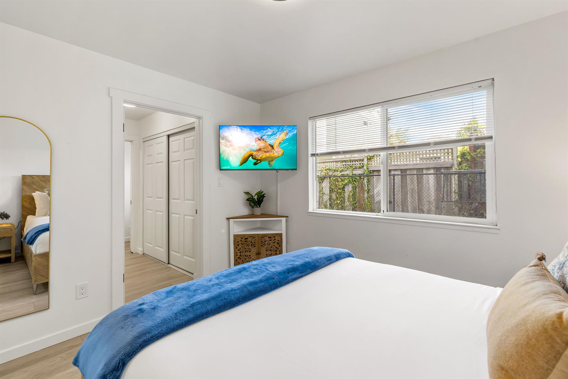 Bedroom 1 has a TV