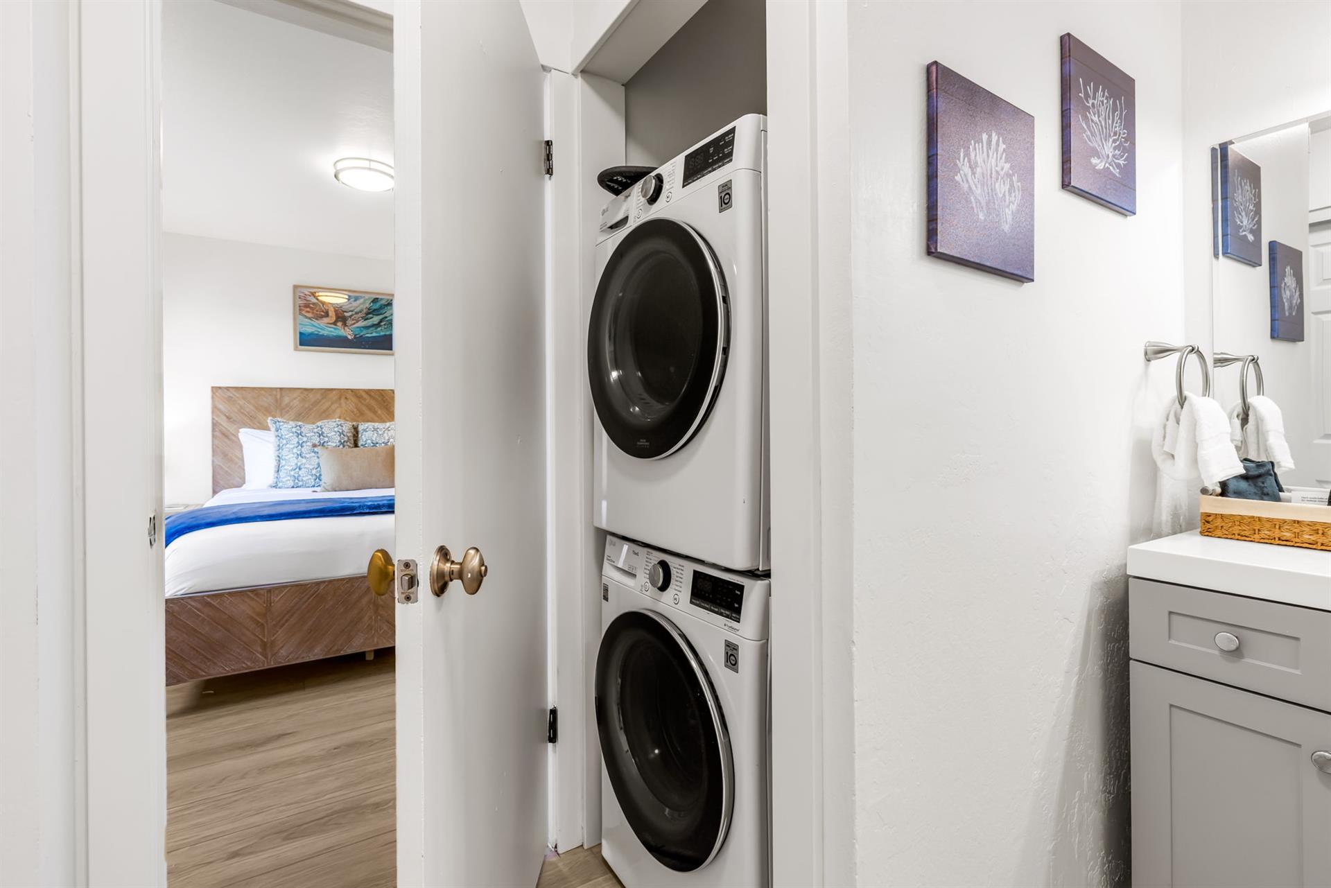 Laundry in the EnSuite Bath for Bedroom 1