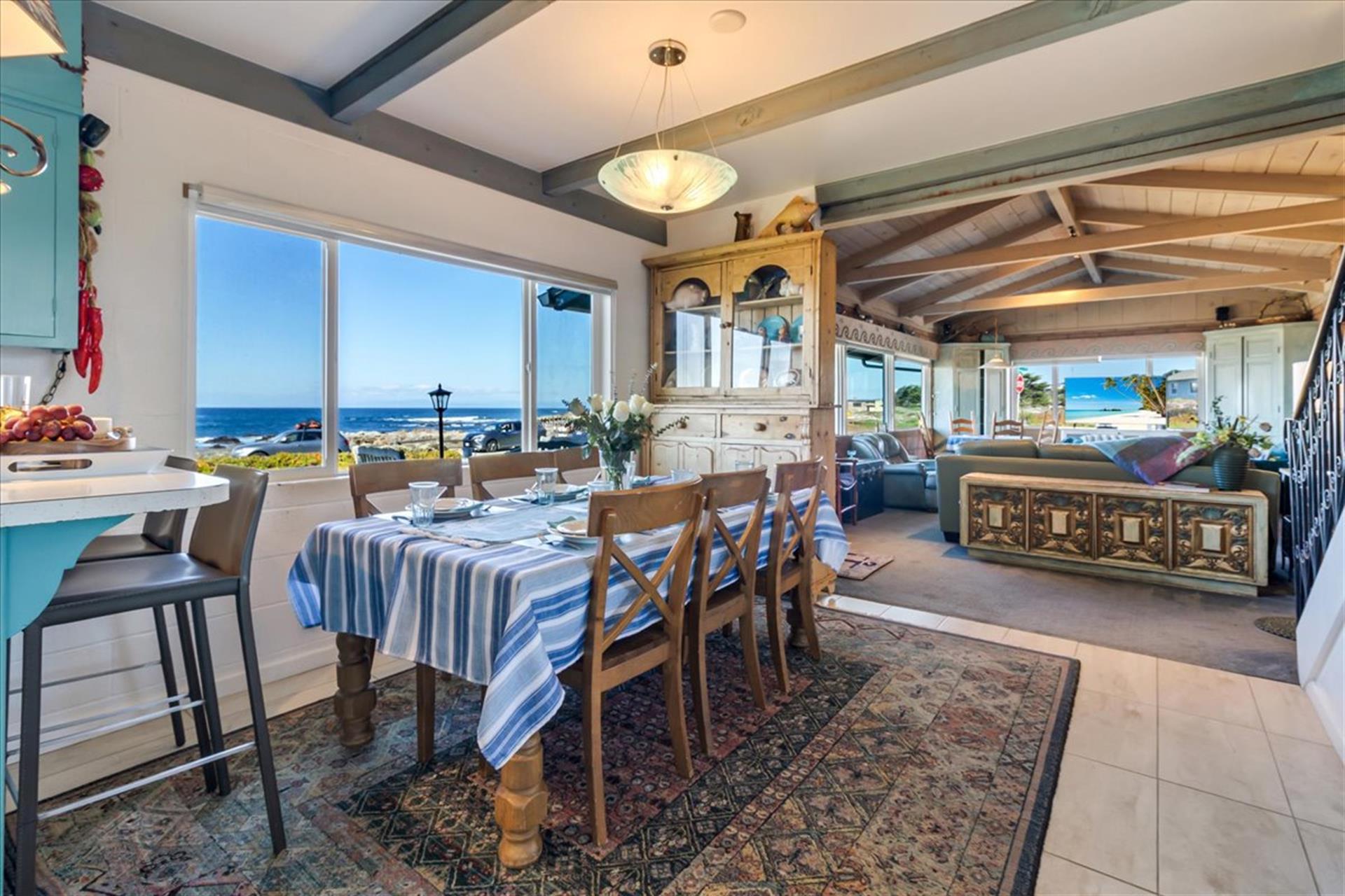 Dining Area Next to the Kitchen has Ocean Views