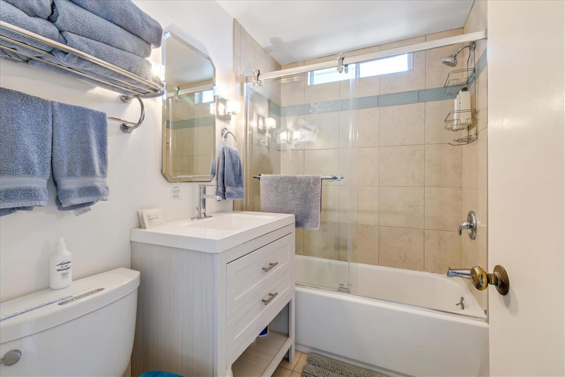 Upstairs Bathroom has a ShowerOverTub Combo