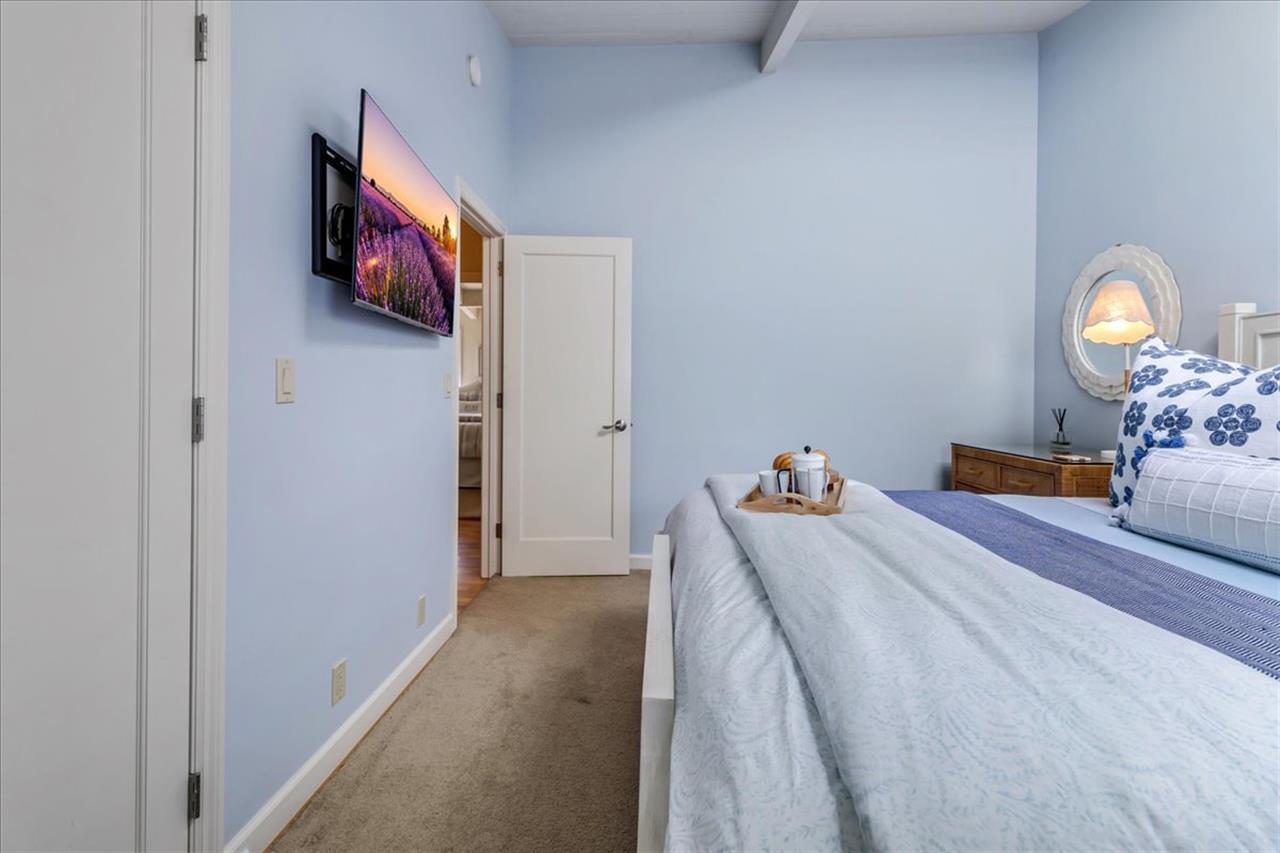 Bedroom 2 has a King Bed and a TV with Streaming