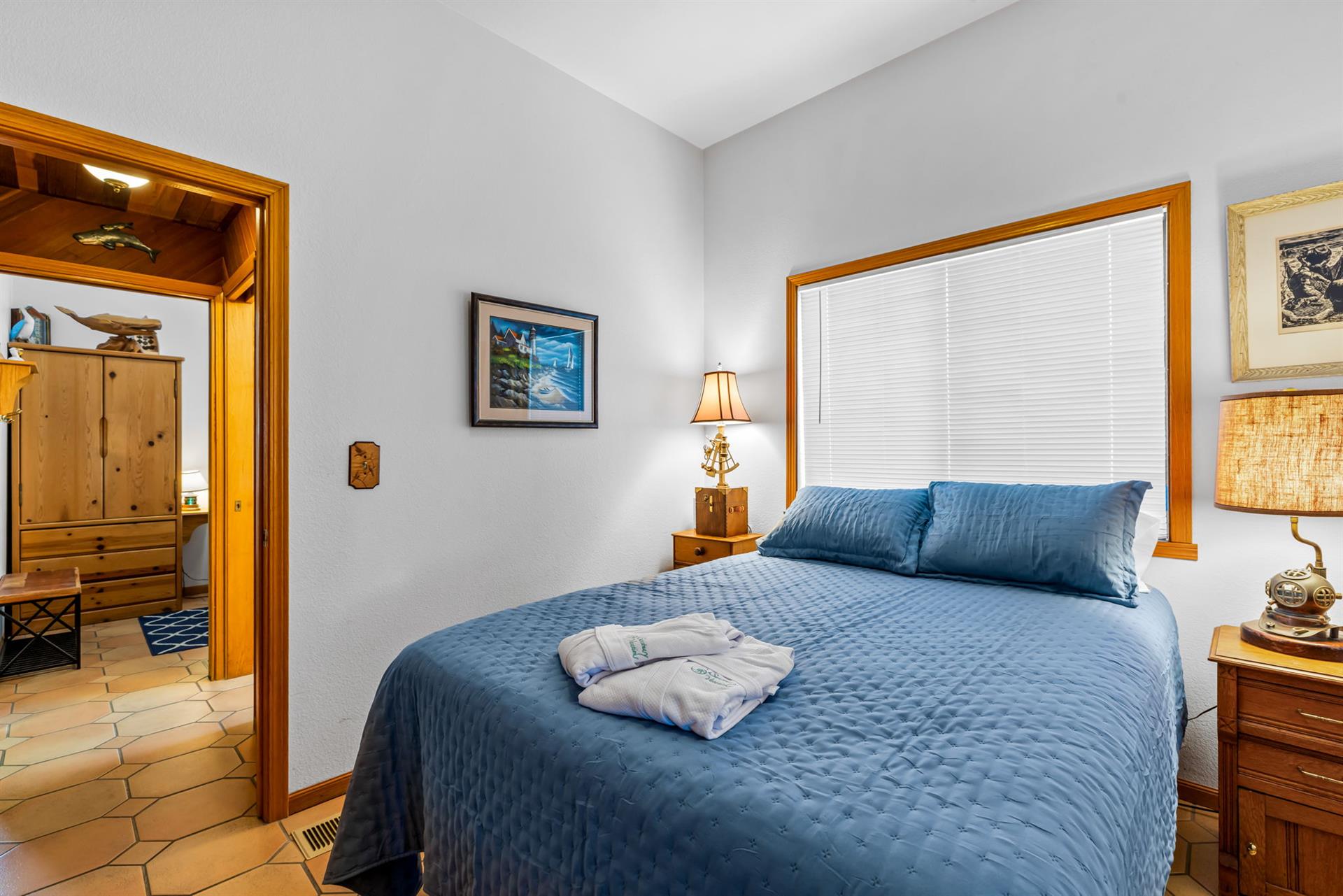 Bedroom 1 with a Queen Bed and TV
