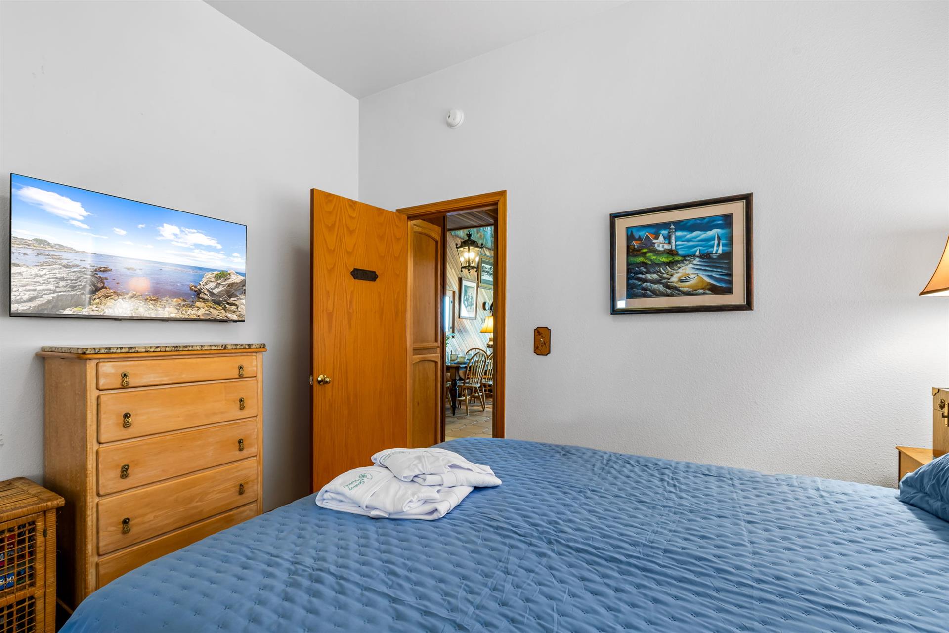 Bedroom 1 with a Queen Bed and TV