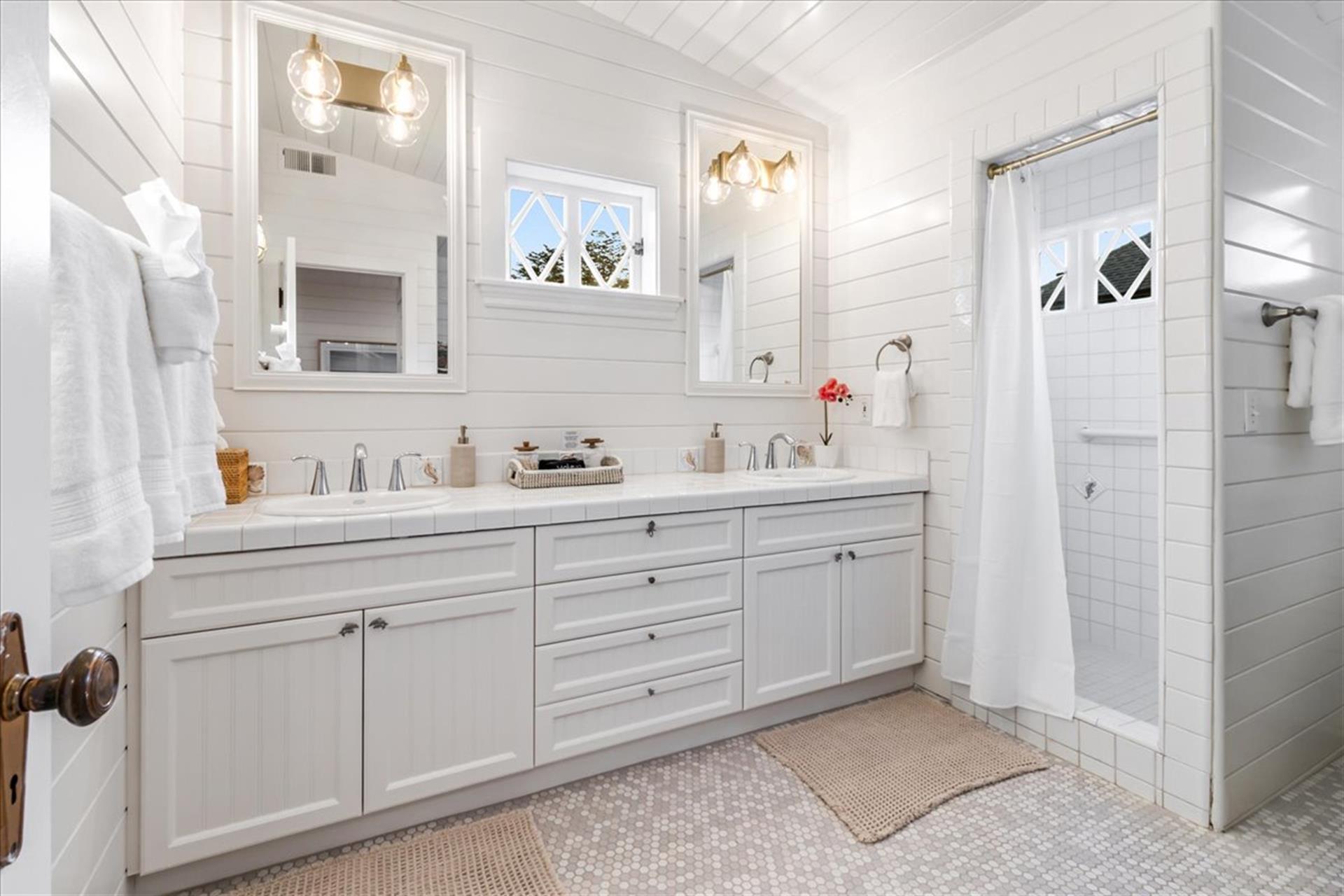 Bathroom has a Double Vanity